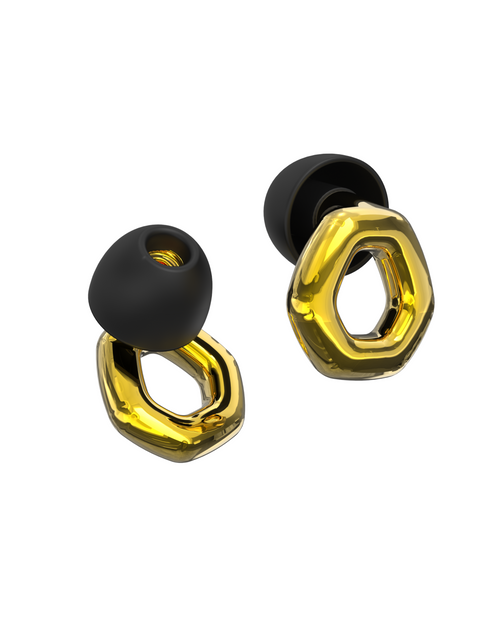 Gold Ear Plugs for Sleeping Noise Cancelling - 27dB Earplugs for Noise Reduction - Reusable Hearing Protection Ear Plug for Concerts, Working, Snoring - Carrying Case & 8 Eartips